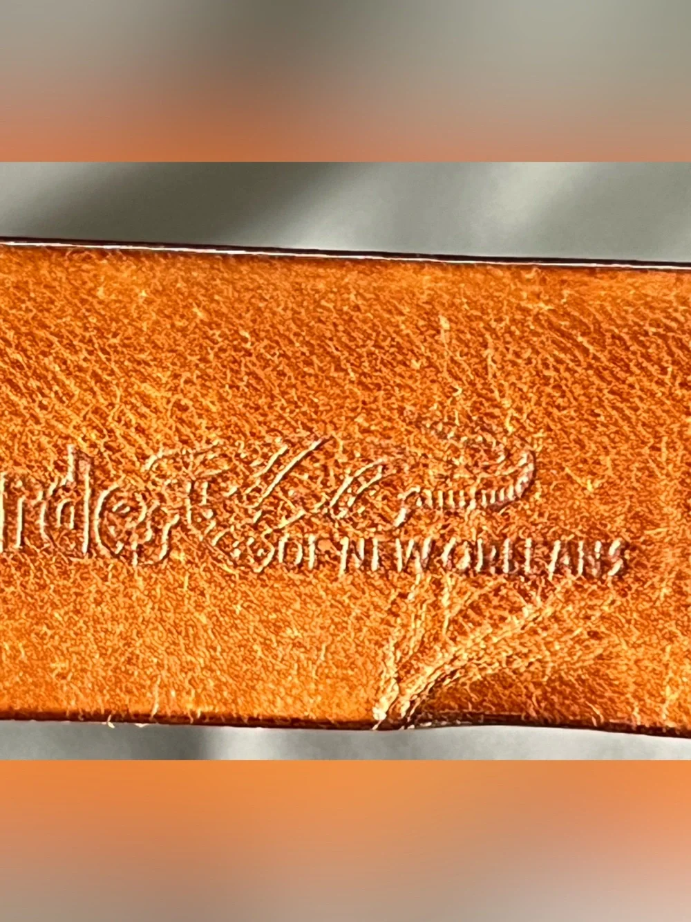 VTG Hirdes Of New Orleans American Alligator On Steer Hide Leather Brown Belt 32